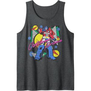 Transformers Retro Optimus Prime 80’s Print Tank Top(Dark Heather Grey)