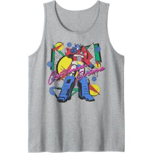 Transformers Retro Optimus Prime 80’s Print Tank Top(Heather Grey)