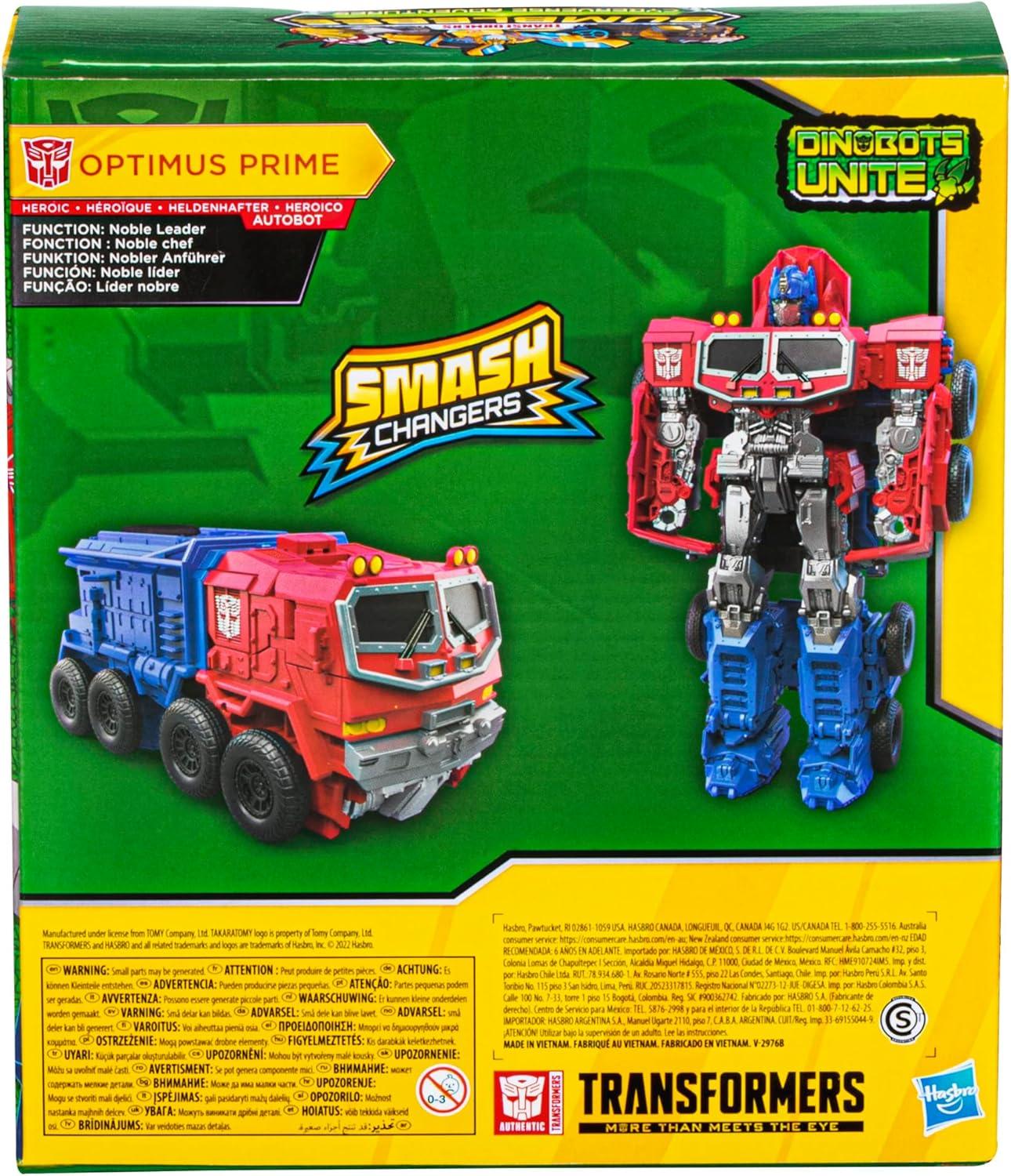 imageTransformers Bumblebee Cyberverse Adventures Dinobots Unite Smash Changer Optimus Prime Action Figure Toys for 6 Year Old Boys and Girls and Up 9Inch