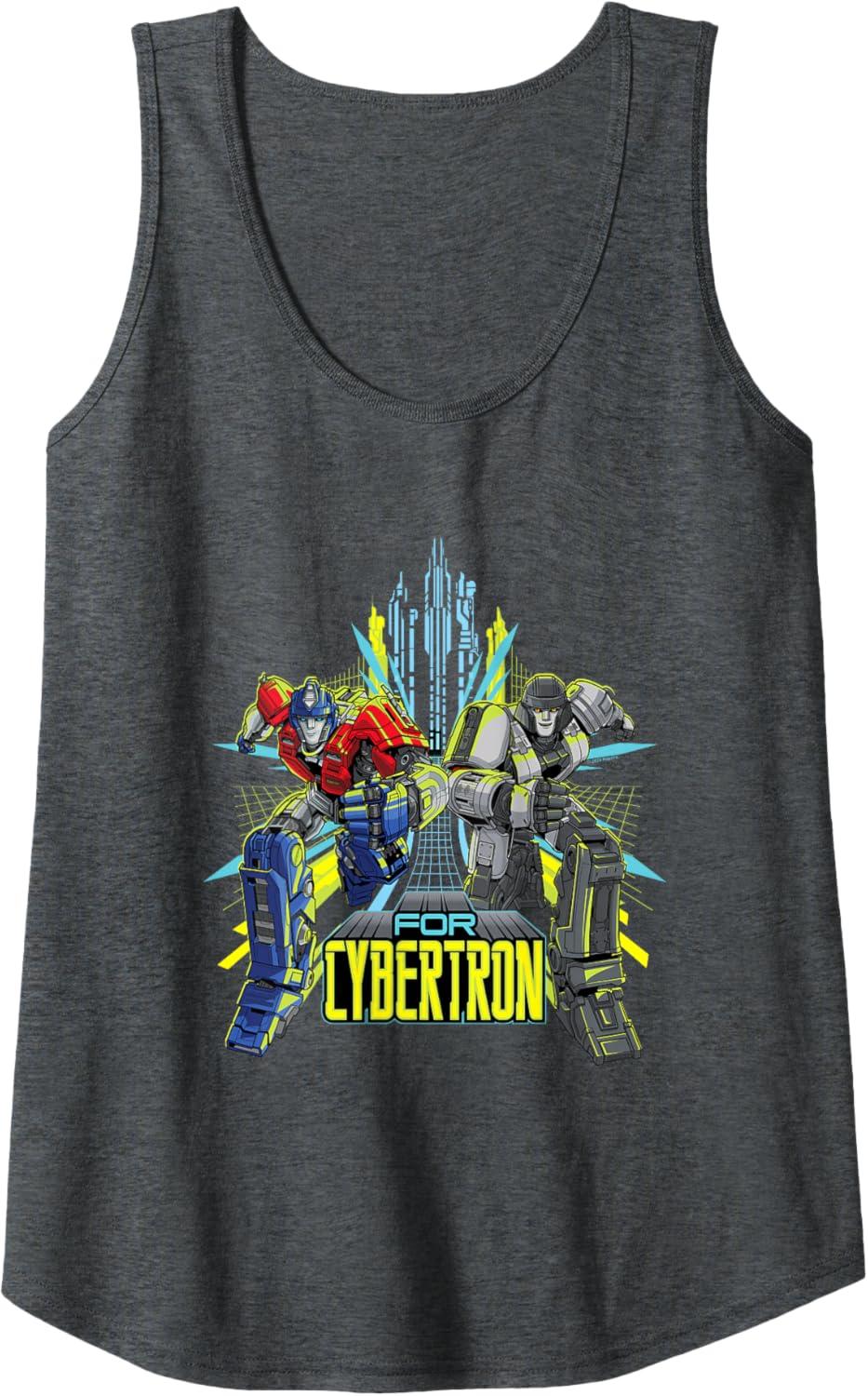 imageTransformers One for Cybertron Orion Pax ampamp D16 Tank TopDark Heather Grey