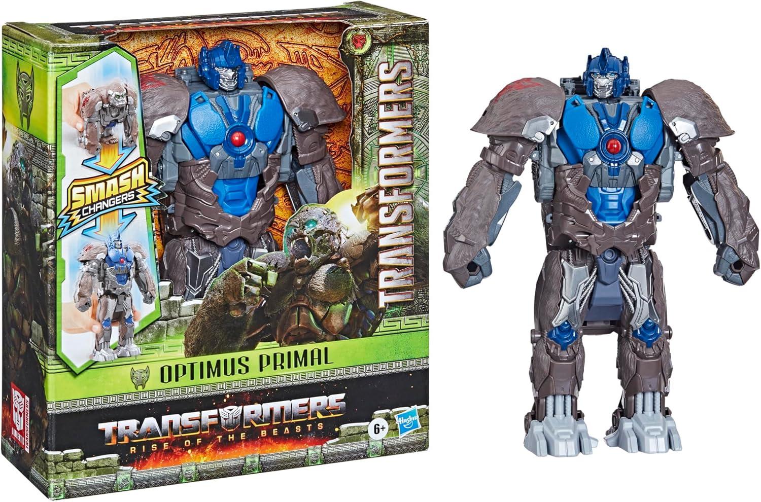 imageTransformers Toy Rise of The Beasts Movie Smash Changer Optimus Primal Converting Action Figure for Ages 6 and Up 9InchSMASH CHANGER OPTIMUS