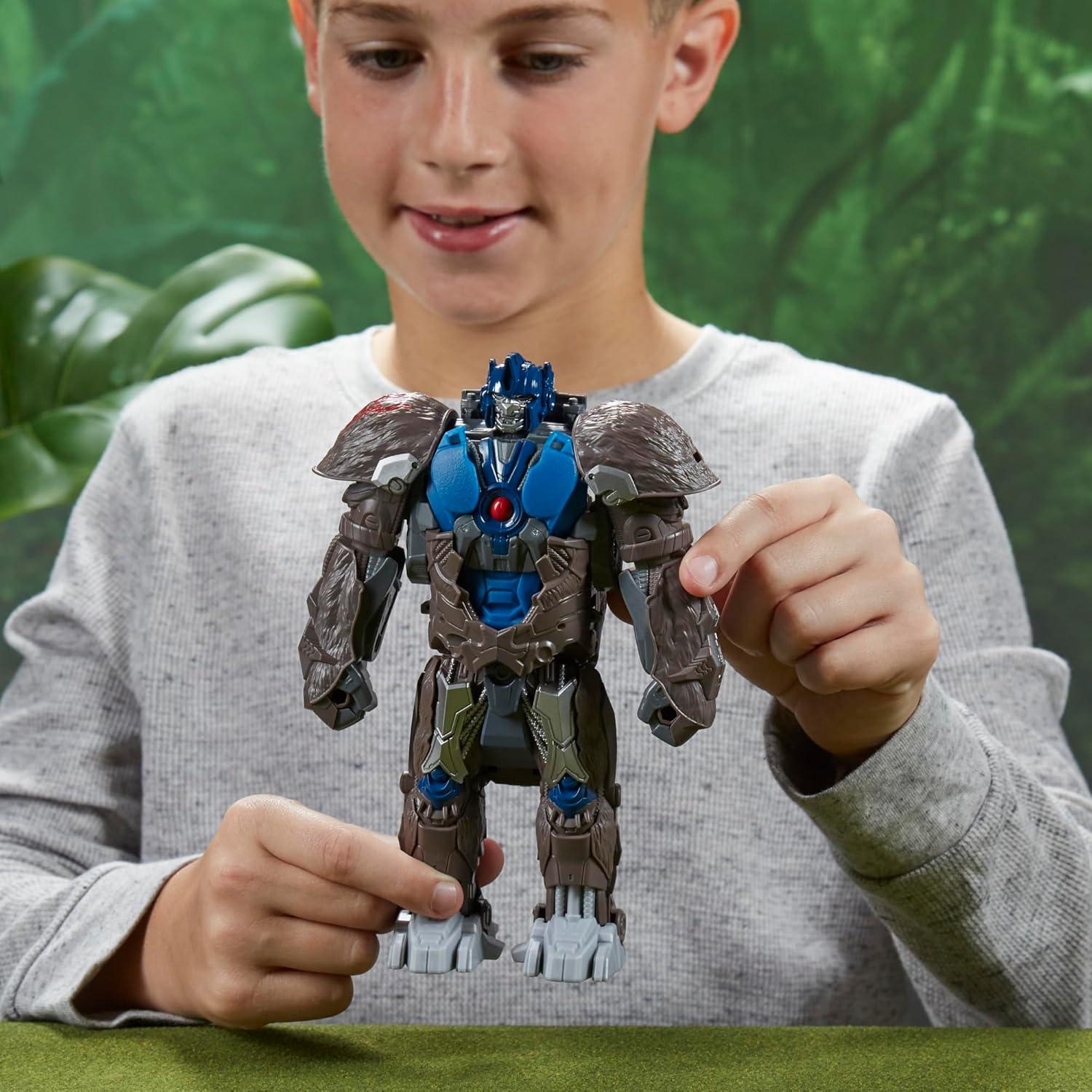 imageTransformers Toy Rise of The Beasts Movie Smash Changer Optimus Primal Converting Action Figure for Ages 6 and Up 9InchSMASH CHANGER OPTIMUS