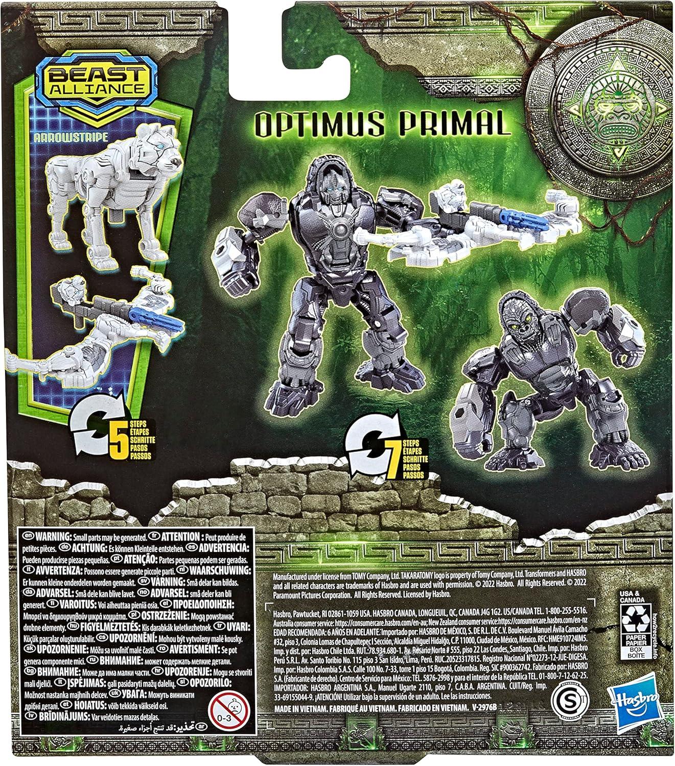 imageTransformers Toy Rise of The Beasts Movie Smash Changer Optimus Primal Converting Action Figure for Ages 6 and Up 9InchToys