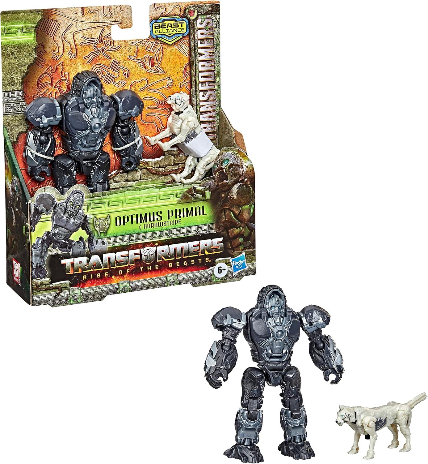 imageTransformers Toy Rise of The Beasts Movie Smash Changer Optimus Primal Converting Action Figure for Ages 6 and Up 9InchToys