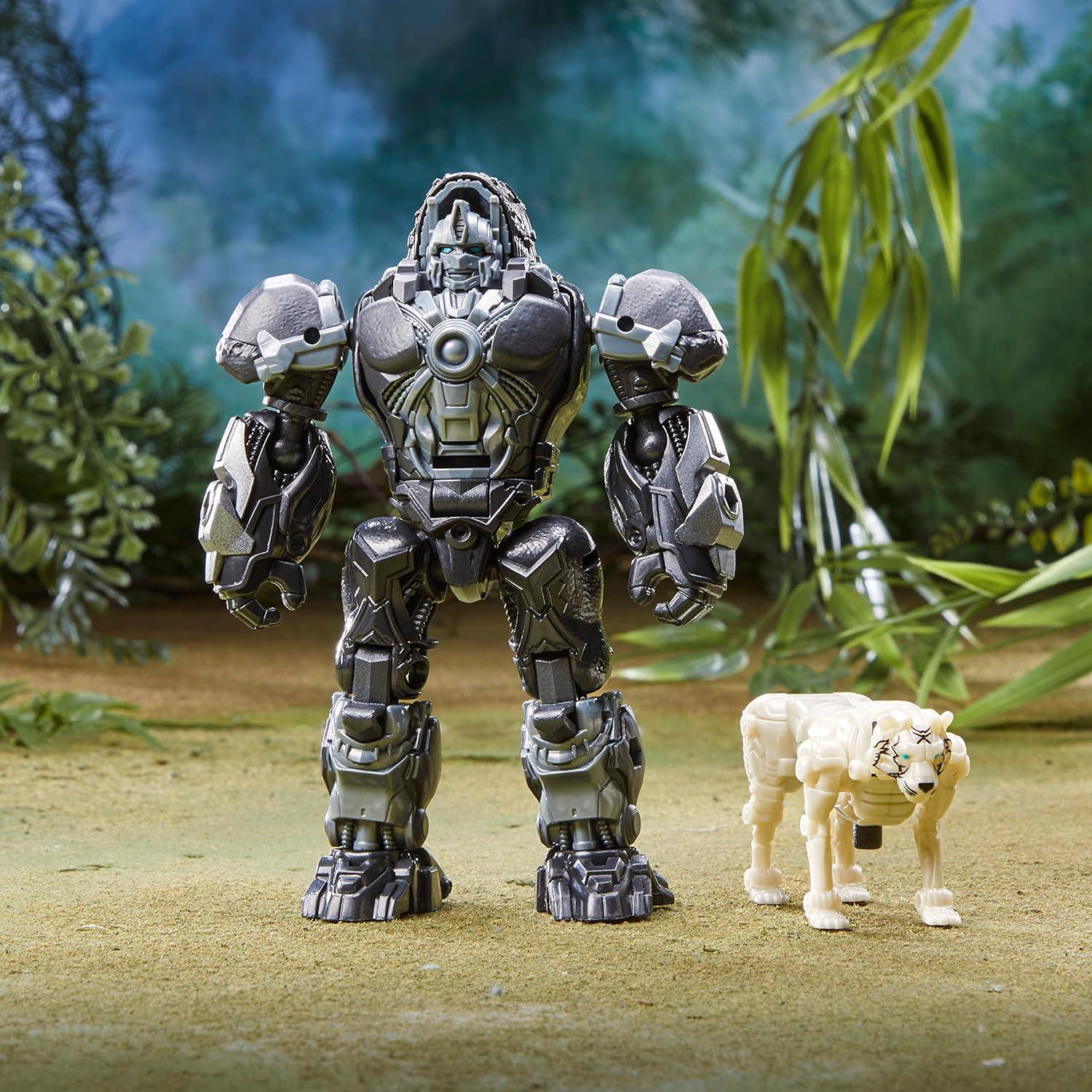 imageTransformers Toy Rise of The Beasts Movie Smash Changer Optimus Primal Converting Action Figure for Ages 6 and Up 9InchToys