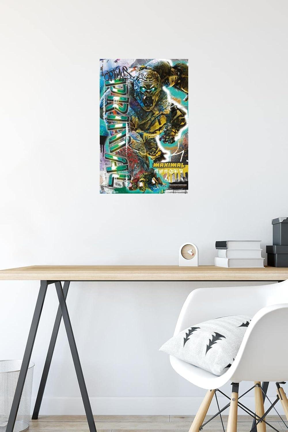 imageTrends International Transformers Rise of the Beasts Optimus Primal Graffiti Wall Poster 14725quot x 22375quot Premium Poster ampamp Push Pin Bundle224L x 147W