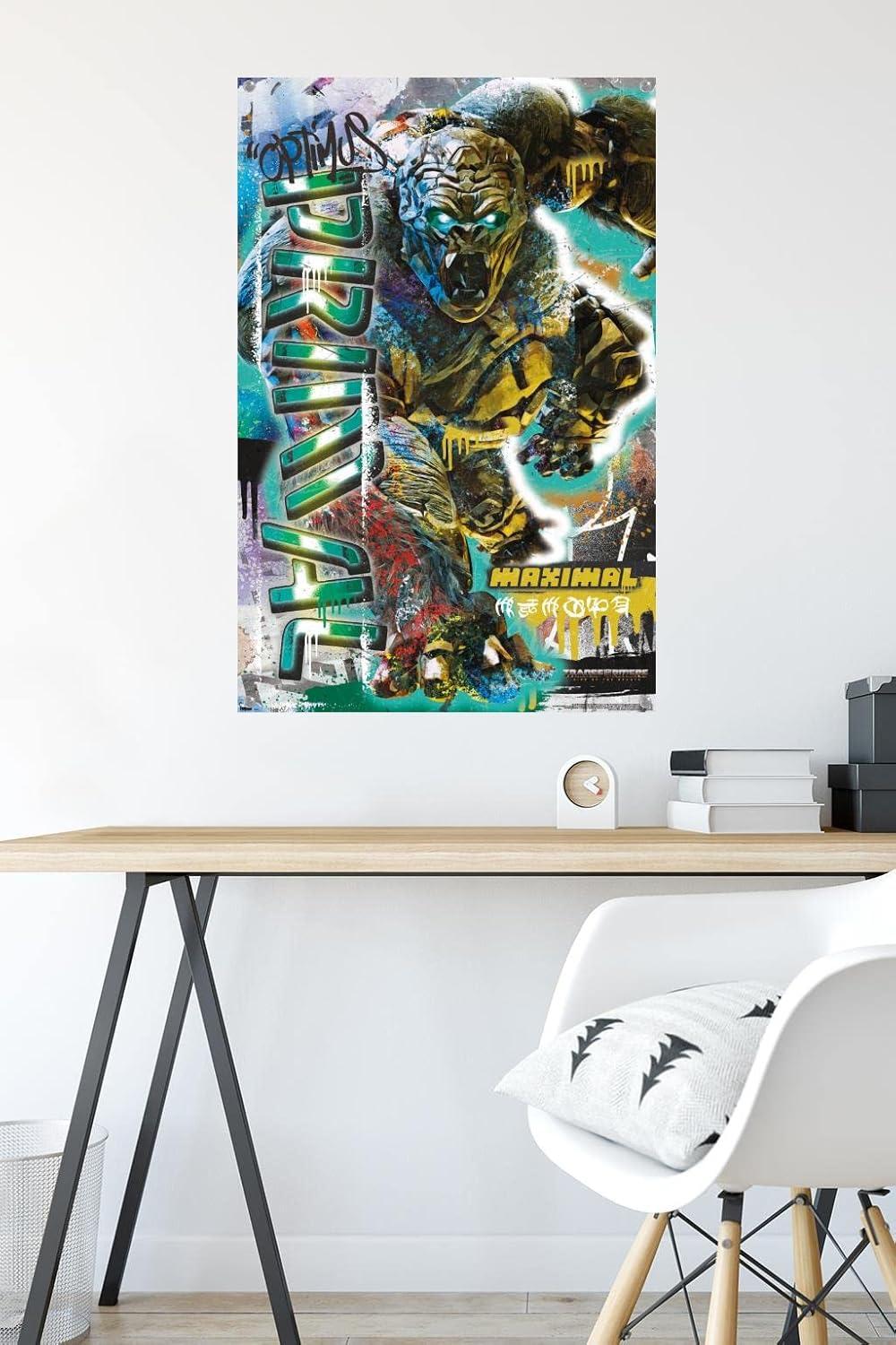 imageTrends International Transformers Rise of the Beasts Optimus Primal Graffiti Wall Poster 14725quot x 22375quot Premium Poster ampamp Push Pin Bundle34L x 224W