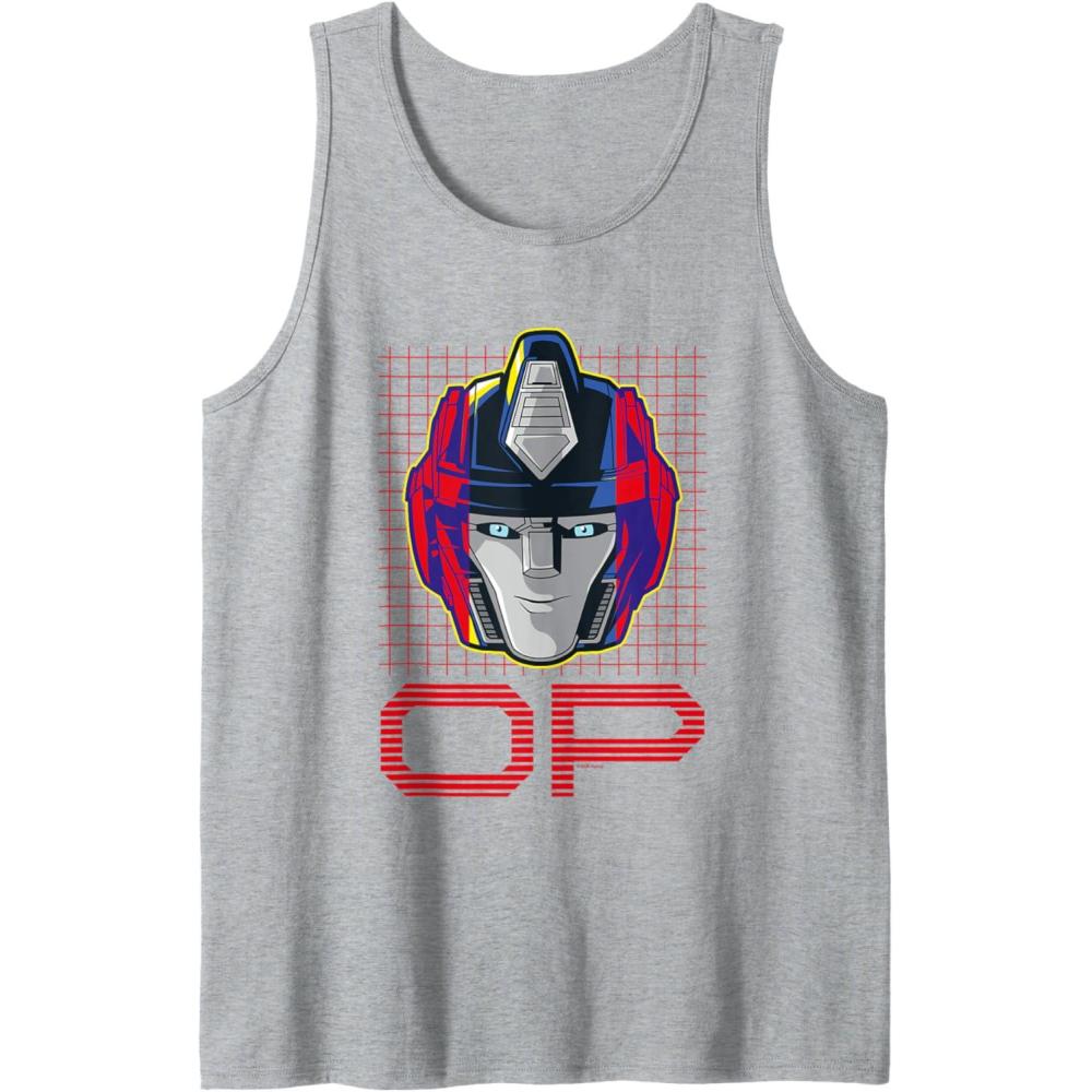imageTransformers One Orion Pax Optimus Prime Face Poster Tank TopHeather Grey