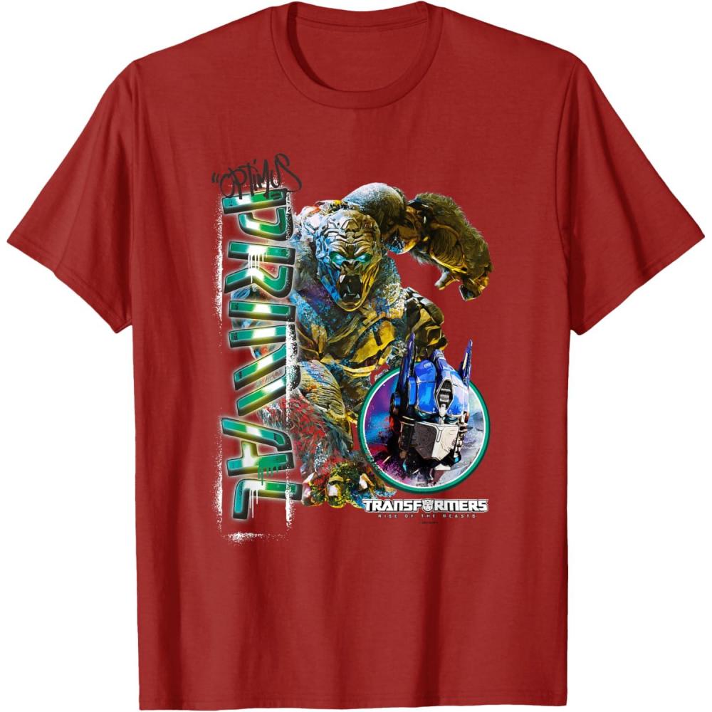 imageTransformers Rise of the Beasts Optimus Primal Urban Style TShirtCranberry Red