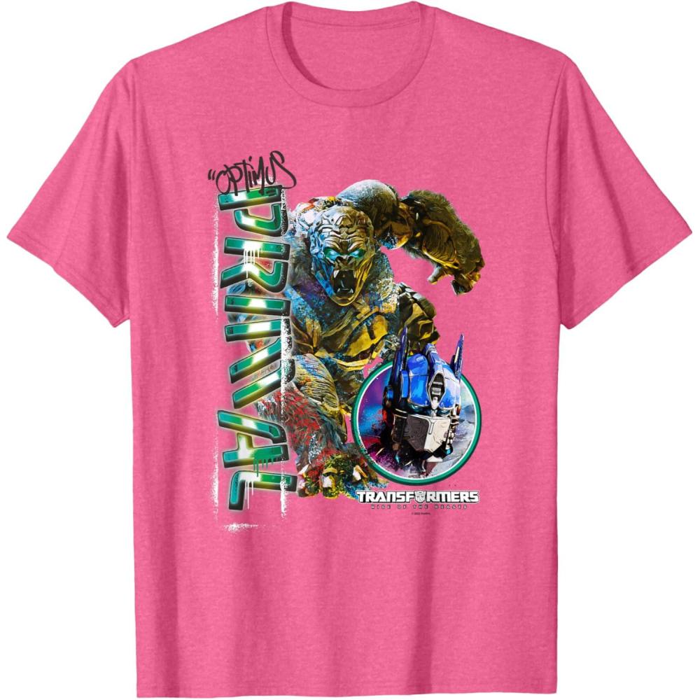 imageTransformers Rise of the Beasts Optimus Primal Urban Style TShirtPink Heather