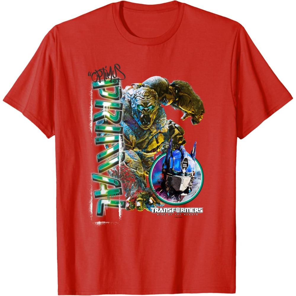 imageTransformers Rise of the Beasts Optimus Primal Urban Style TShirtRed