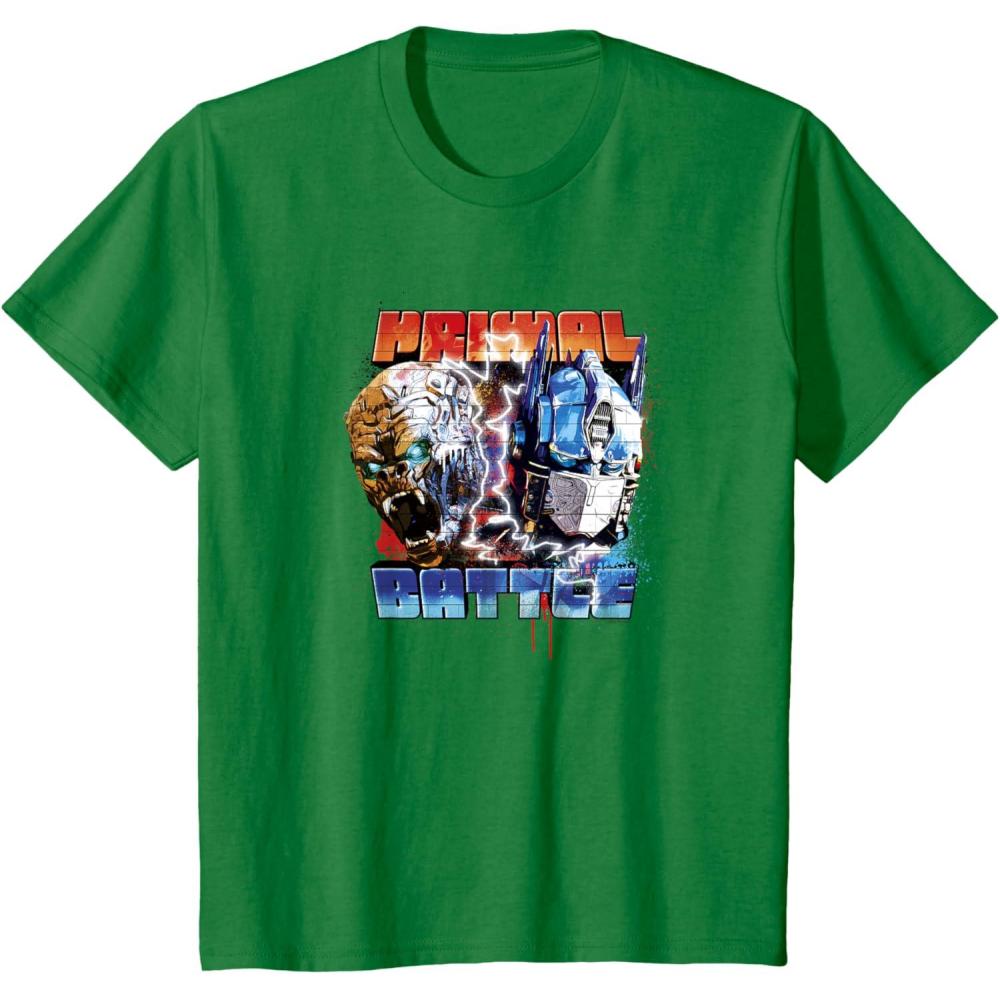 imageTransformers Rise of the Beasts Primal Battle Action Poster TShirtKelly Green