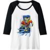 Transformers One Orion Pax Running Action Shot Raglan Baseball Tee(Black/White)