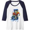Transformers One Orion Pax Running Action Shot Raglan Baseball Tee(Navy Blue/White)
