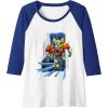 Transformers One Orion Pax Running Action Shot Raglan Baseball Tee(Royal Blue/White)