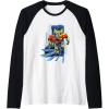 Transformers One Orion Pax Running Action Shot Raglan Baseball Tee(Black/White)