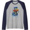 Transformers One Orion Pax Running Action Shot Raglan Baseball Tee(Navy Blue/Athletic Heather)