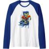 Transformers One Orion Pax Running Action Shot Raglan Baseball Tee(Royal Blue/White)