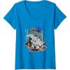 Womens Transformers One All Hail Megatron Epic Poster V-Neck T-Shirt(Sapphire Blue)