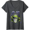 Womens Transformers One D-16 Megatron Face Poster V-Neck T-Shirt(Dark Heather Grey)