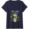 Womens Transformers One D-16 Megatron Face Poster V-Neck T-Shirt(Navy Blue)