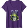 Womens Transformers One D-16 Megatron Face Poster V-Neck T-Shirt(Purple)