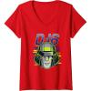 Womens Transformers One D-16 Megatron Face Poster V-Neck T-Shirt(Red)