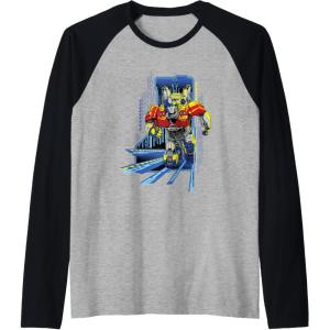 Transformers One Orion Pax Running Action Shot Raglan Baseball Tee(Black/Athletic Heather)