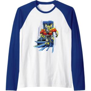 Transformers One Orion Pax Running Action Shot Raglan Baseball Tee(Royal Blue/White)