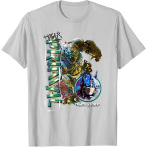 Transformers: Rise of the Beasts Optimus Primal Urban Style T-Shirt(Silver Grey)