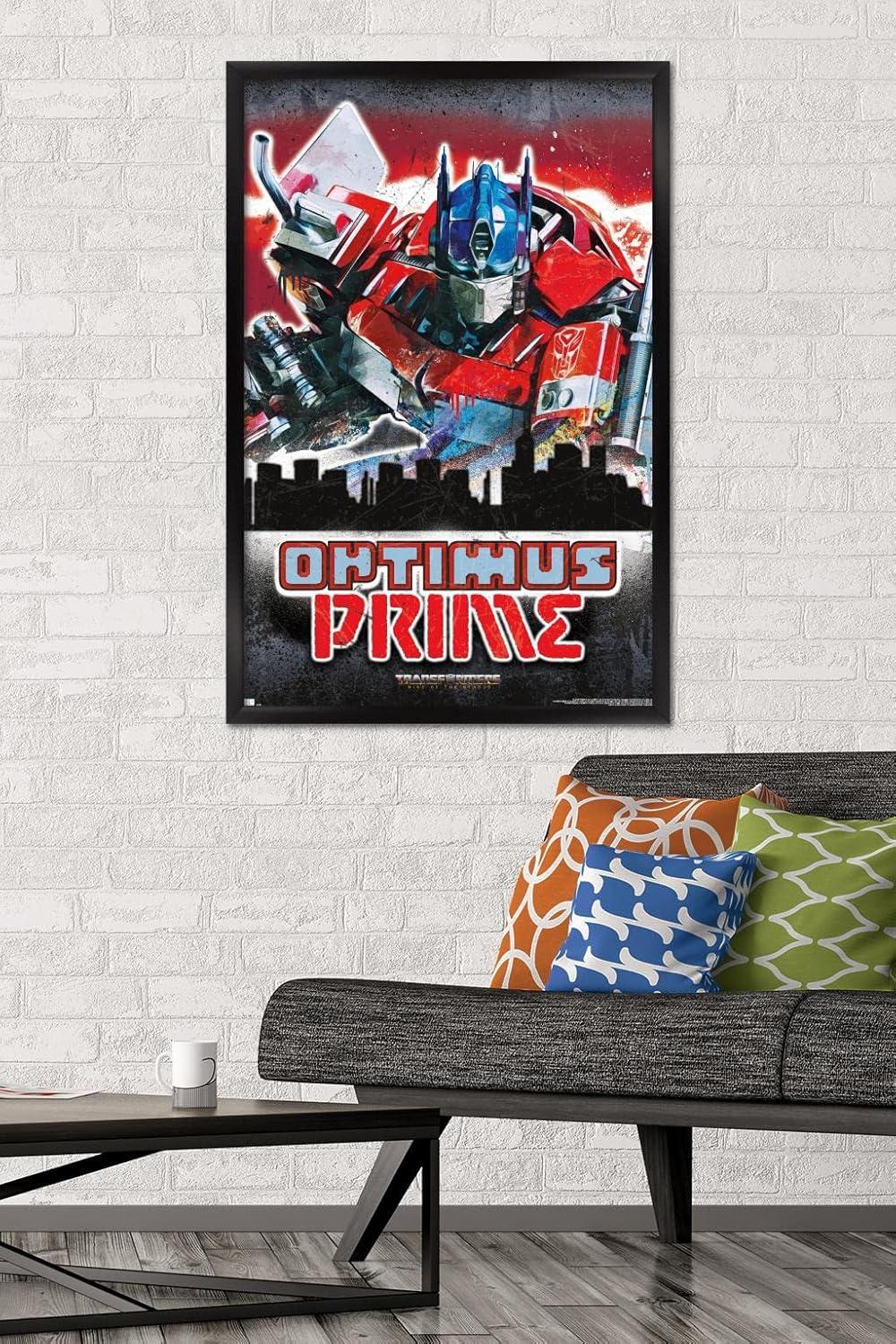 imageHasbro Transformers Rise of the Beasts Optimus Prime Graffiti Wall Poster 34Lquot x 224Wquot Mahogany Framed VersionBlack Framed Version