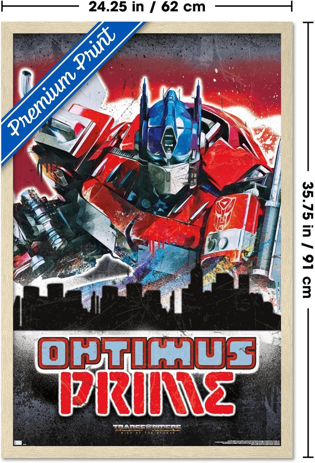 imageHasbro Transformers Rise of the Beasts Optimus Prime Graffiti Wall Poster 34Lquot x 224Wquot Mahogany Framed VersionBlonde Framed Version