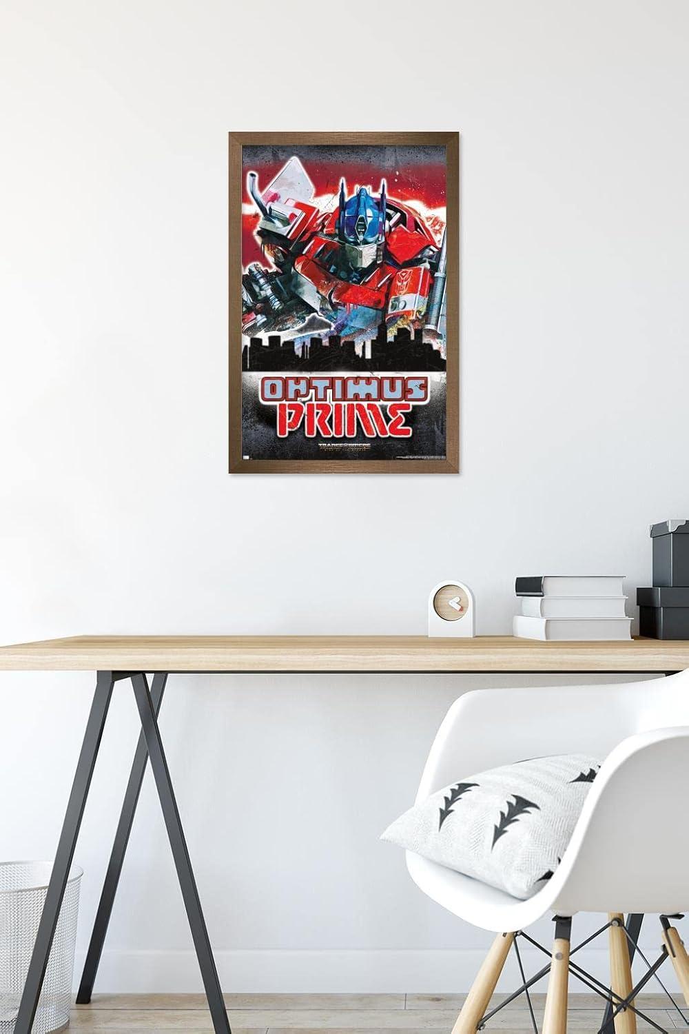 imageHasbro Transformers Rise of the Beasts Optimus Prime Graffiti Wall Poster 34Lquot x 224Wquot Mahogany Framed VersionBronze Framed Version