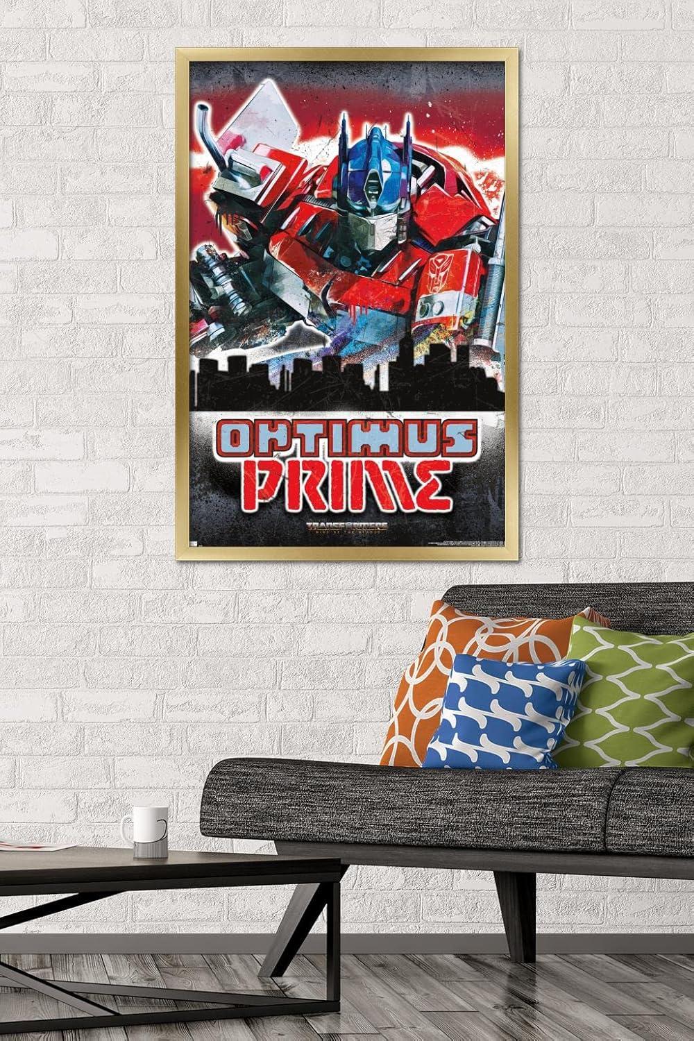 imageHasbro Transformers Rise of the Beasts Optimus Prime Graffiti Wall Poster 34Lquot x 224Wquot Mahogany Framed VersionGold Framed Version