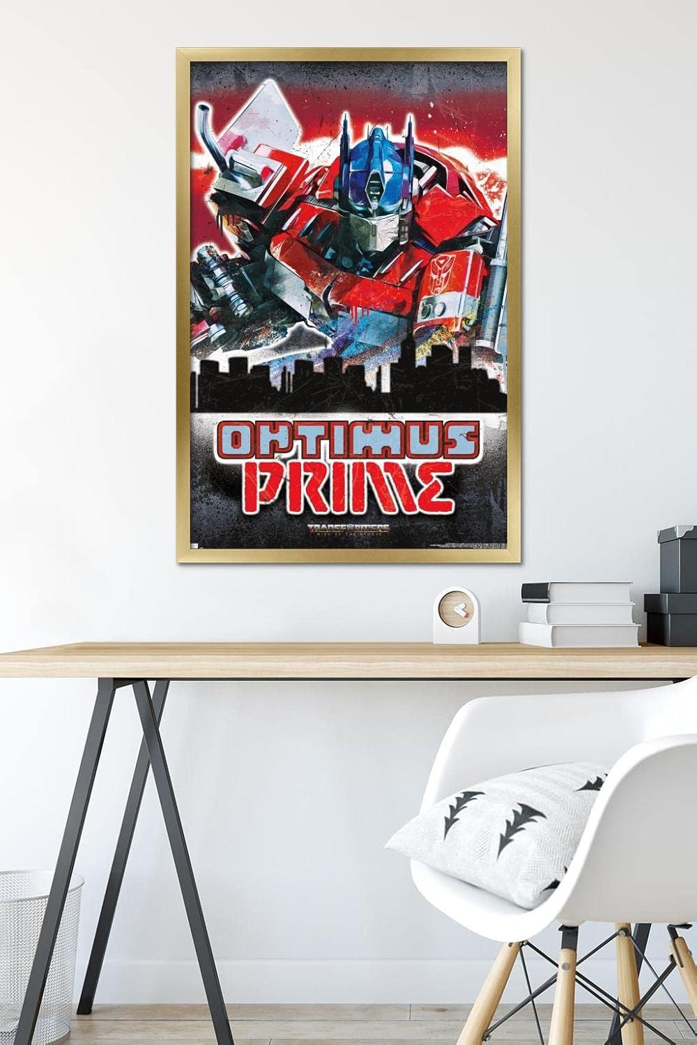 imageHasbro Transformers Rise of the Beasts Optimus Prime Graffiti Wall Poster 34Lquot x 224Wquot Mahogany Framed VersionGold Framed Version