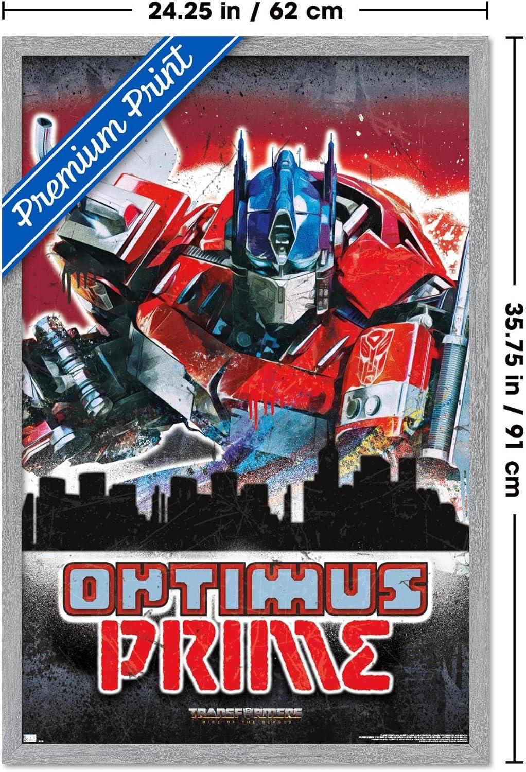 imageHasbro Transformers Rise of the Beasts Optimus Prime Graffiti Wall Poster 34Lquot x 224Wquot Mahogany Framed VersionGray Framed Version
