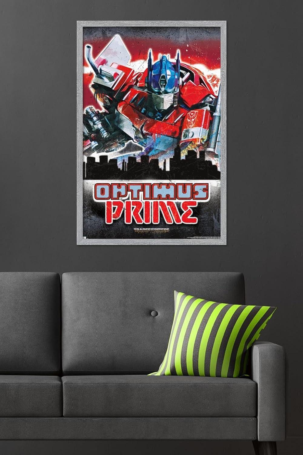 imageHasbro Transformers Rise of the Beasts Optimus Prime Graffiti Wall Poster 34Lquot x 224Wquot Mahogany Framed VersionGray Framed Version