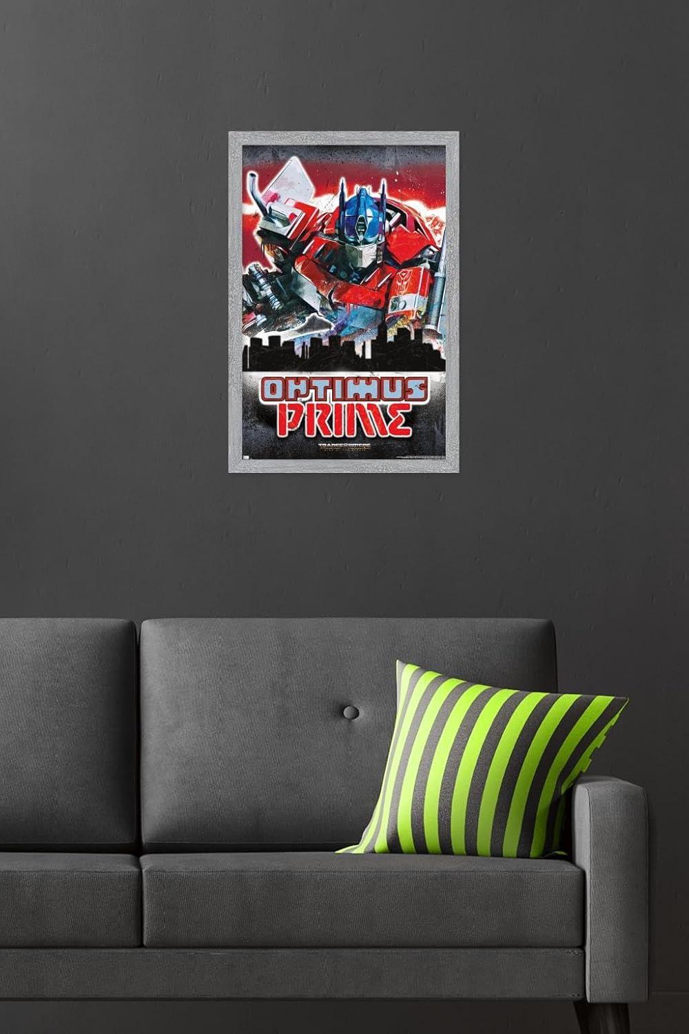 imageHasbro Transformers Rise of the Beasts Optimus Prime Graffiti Wall Poster 34Lquot x 224Wquot Mahogany Framed VersionGray Framed Version
