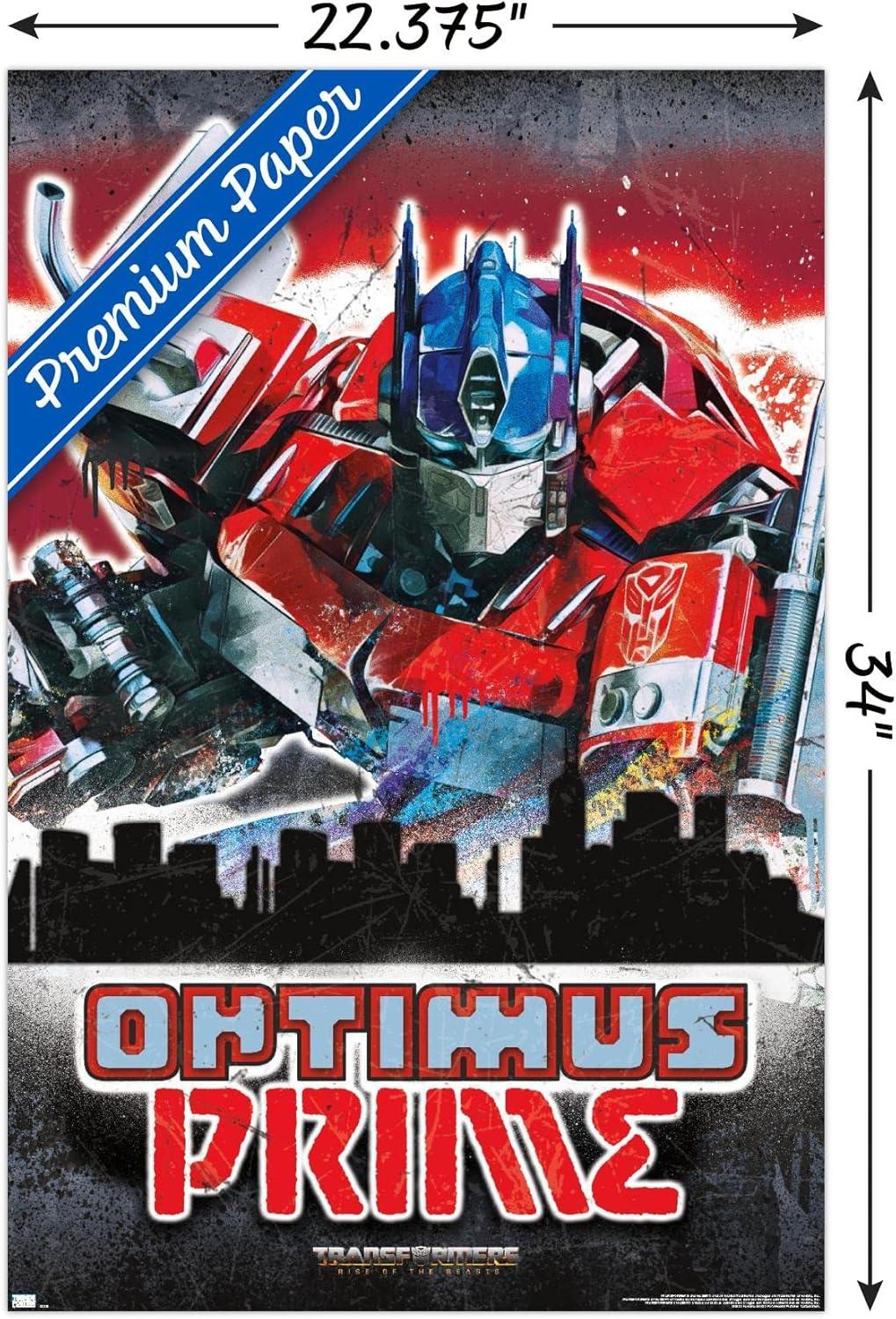 imageHasbro Transformers Rise of the Beasts Optimus Prime Graffiti Wall Poster 34Lquot x 224Wquot Mahogany Framed VersionPremium Unframed Version