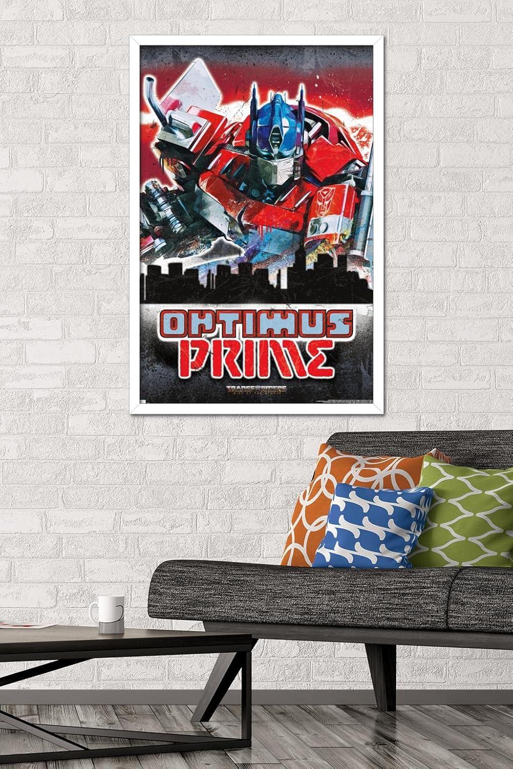 imageHasbro Transformers Rise of the Beasts Optimus Prime Graffiti Wall Poster 34Lquot x 224Wquot Mahogany Framed VersionWhite Framed Version