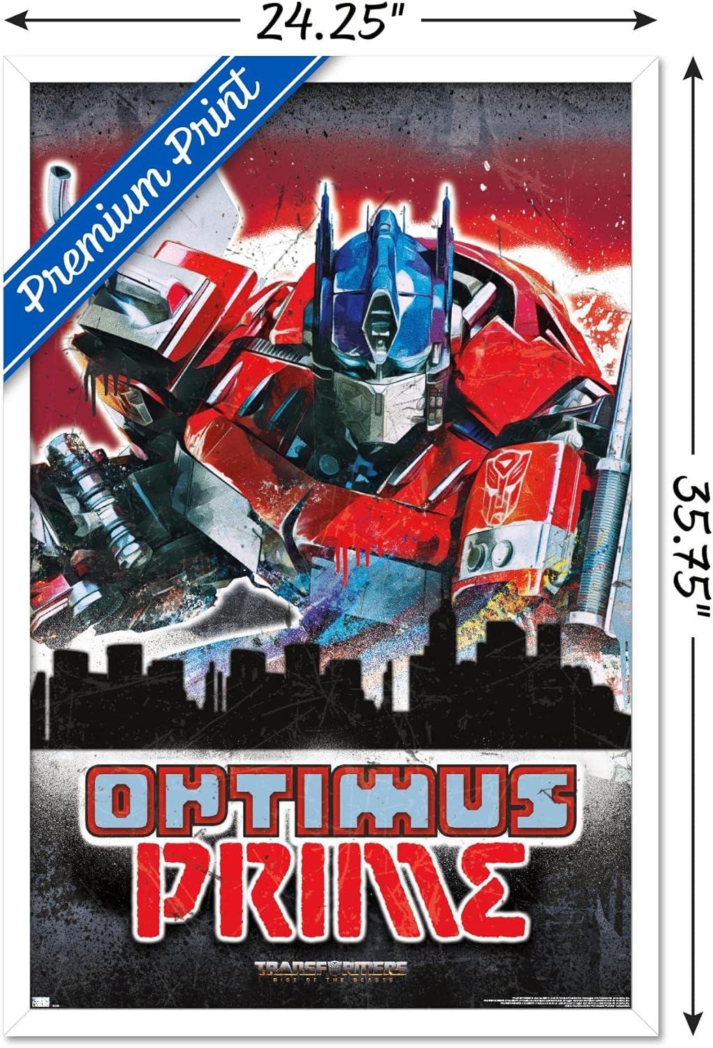 imageHasbro Transformers Rise of the Beasts Optimus Prime Graffiti Wall Poster 34Lquot x 224Wquot Mahogany Framed VersionWhite Framed Version