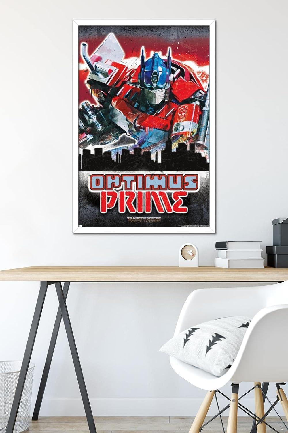 imageHasbro Transformers Rise of the Beasts Optimus Prime Graffiti Wall Poster 34Lquot x 224Wquot Mahogany Framed VersionWhite Framed Version
