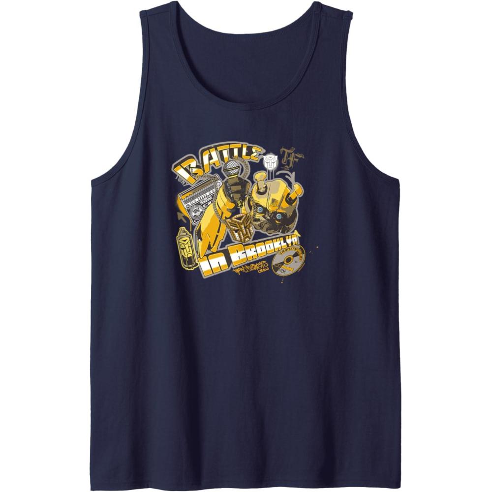 imageTransformers Rise of the Beasts Battle In Brooklyn Retro Tank TopNavy Blue