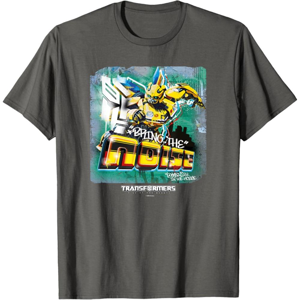 imageTransformers Rise of the Beasts Bring The Noise Bee Art TShirtAsphalt Grey