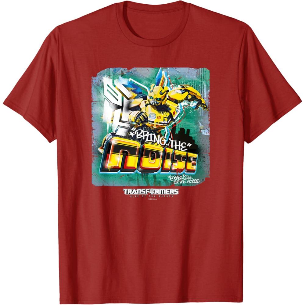 imageTransformers Rise of the Beasts Bring The Noise Bee Art TShirtCranberry Red