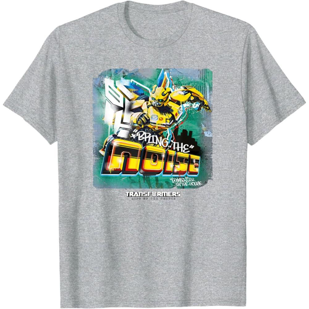 imageTransformers Rise of the Beasts Bring The Noise Bee Art TShirtHeather Grey