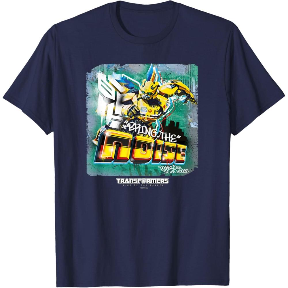 imageTransformers Rise of the Beasts Bring The Noise Bee Art TShirtNavy Blue
