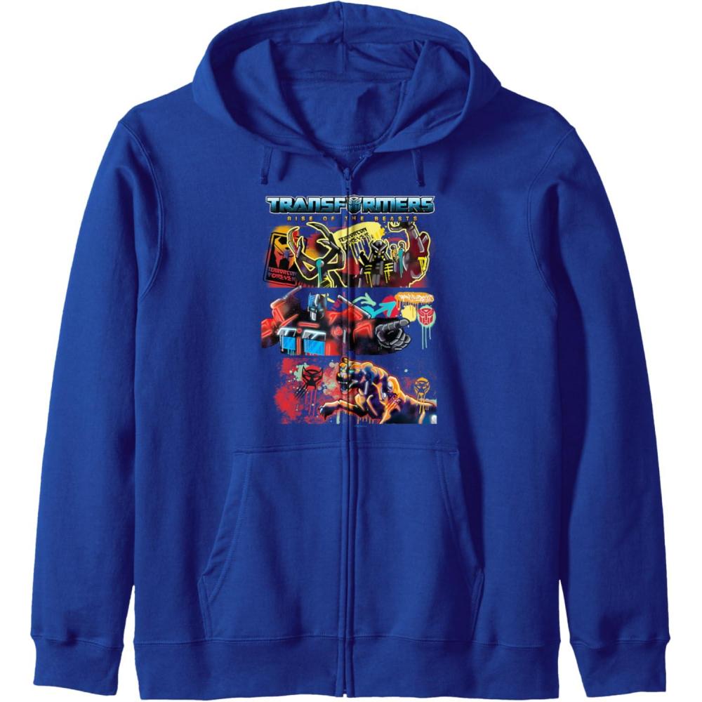 imageTransformers Rise of the Beasts Epic Graffiti Battle Panels Zip HoodieRoyal Blue