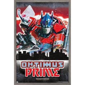 Hasbro Transformers: Rise of the Beasts – Optimus Prime Graffiti Wall Poster, 34L” x 22.4W”, Mahogany Framed Version(Barnwood Framed Version)