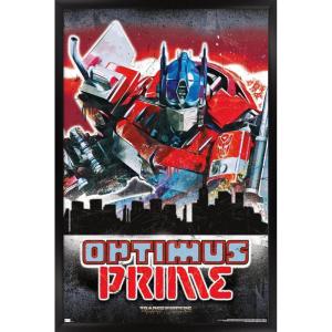 Hasbro Transformers: Rise of the Beasts – Optimus Prime Graffiti Wall Poster, 34L” x 22.4W”, Mahogany Framed Version(Black Framed Version)